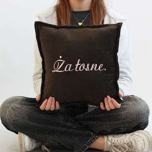 Poduszka haftowana, welur - Żałosne