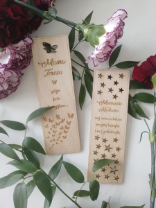 Zakładka do książki sklejka, personalizowana - prezent Dzień Mamy/ Matki