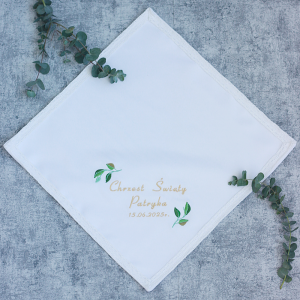 Szatka do Chrztu/ chusteczka - imię/ data/ haft Chrzest Święty