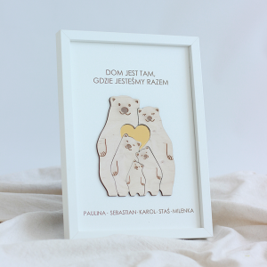 Ramka misie, rodzina, personalizacja - prezent Dzień Mamy/Matki/ Dzień Taty/ Ojca/ Urodziny