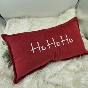 Poduszka wałek haftowana/ haft Ho Ho Ho/ dowolny haft - dekoracja Święta Bożego Narodzenia 