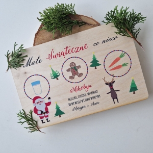 Taca/ talerz/ talerzyk dla Świętego Mikołaja/ kolor / sklejka/ personalizacja - Mikołajki