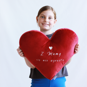 Poduszka haftowana/ haft Z Mamy się nie wyrasta, poduszka serce - prezent/ Urodziny/ Dzień Mamy