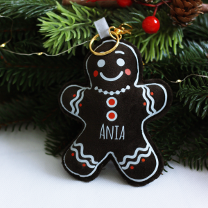 Brelok świąteczny do kluczy/ brelok nadruk piernik, ludzik, ciastuś, ciastek / personalizacja - prezent, upominek Mikołajki/ Święta Bożego Narodzenia