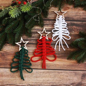 Choinka bombka, zawieszka, sznurek bawełniany - dekoracja, prezent Mikołajki/ Święta Bożego Narodzenia 