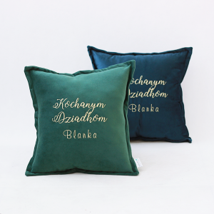 Poduszka haftowana/ kwadrat/ welur/ personalizowana - Dzień Babci i Dziadka