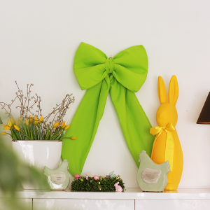 Kokarda wiosenne/ kokarda Wielkanocna/ kokarda stretch, panama - kokarda/ ścianki dekoracyjne