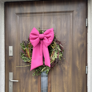 Kokarda wiosenne/ kokarda Wielkanocna/ kokarda stretch, panama - kokarda/ ścianki dekoracyjne/ kokarda na wianek