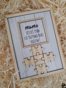 Tabliczka personalizowana, imiona dzieci, puzzle - wyjątkowy prezent Dzień Mamy/ Matki