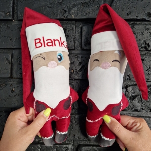 Maskotka, przytulanka świąteczna dla dzieci Mikołaj haftowany, haft z czapką - Święta Bożego Narodzenia / Mikołajki