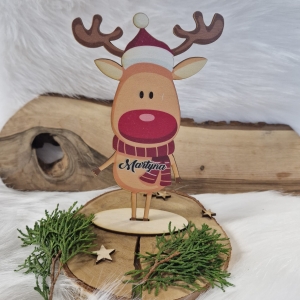 Renifer, reniferek kolor do postawienia/ personalizacja - dekoracja Święta Bożego Narodzenia / Mikołajki 