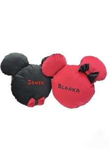 Poduszka personalizowana, haftowana dla dzieci Miki/ Minnie - prezent urodziny/ imieniny 
