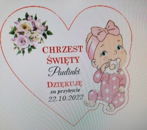 Magnes podziękowanie dla gości/ chłopiec/ dziewczynka/ personalizacja - wyjątkowy upominek Chrzest Święty 