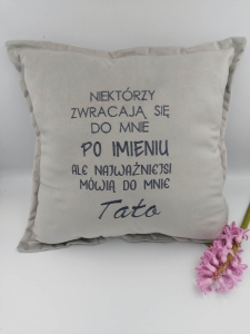 Poduszka haftowana, welur - prezent urodziny/ Dzień Taty/ Dzień Ojca