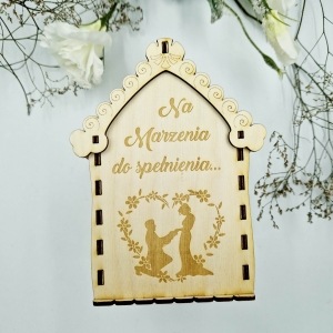 Skarbonka domek, grawer, personalizacja - prezent Ślub/ Wesele