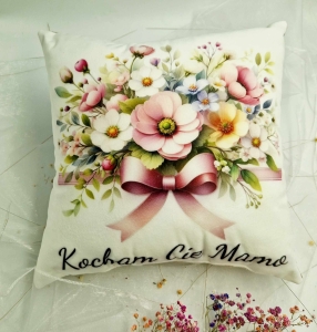 Poduszka nadruk kwiaty - wyjątkowy prezent Dzień Mamy/ Matki