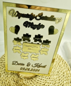 Podziękowanie dla Świadków/ Świadka/ Świadkowej, personalizacja, lustro, puzzle - wyjątkowe podziękowanie Ślub/ Wesele
