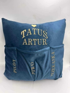 Poduszka organizer z haftem - wyjątkowy prezent Dzień Taty/ Ojca
