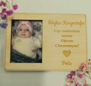 Zapytanie o Chrzestnych/ prośba do Chrzestnych o Chrzest/ pytanie o bycie Chrzestnym - magnes ze zdjęciem