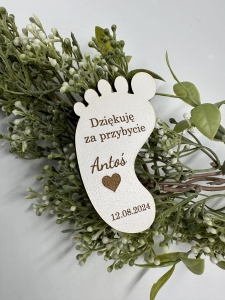 Magnes stópka podziękowanie dla gości - wyjątkowy upominek Chrzest Święty