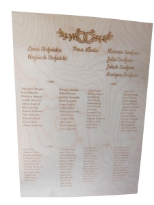 Plan stołów/ lista gości weselnych, rozpiska usadzenia - tablica Ślub/ Wesele