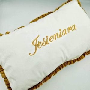 Poduszka wałek haftowana/ haft jesieniara - dekoracja/ jesień