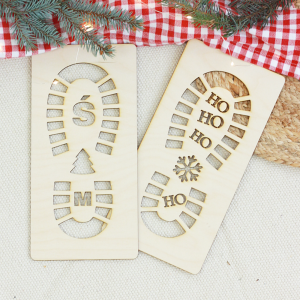 Szablon do sztucznego śniegu wielorazowy ślad buta Świętego Mikołaja