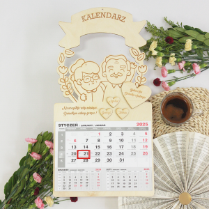 Mega kalendarz/ sklejka/ grawer/ dziadek/ babcia - prezent Dzień Babci i Dziadka