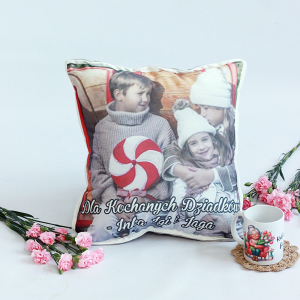 Poduszka nadruk/ dowolne zdjęcie/ personalizacja - prezent Dzień Babci i Dziadka 