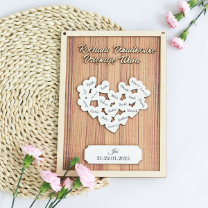 Tabliczka/ obrazek/personalizacja/ serce/ podziękowanie dla Babci, Dziadka - prezent Dzień Babci i Dziadka