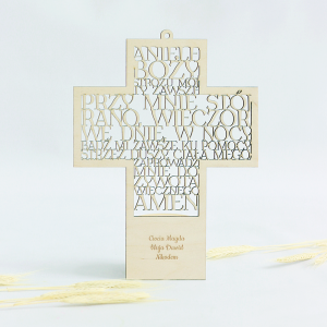Krzyż z modlitwą I Komunia Święta – personalizowany prezent na wyjątkowy moment