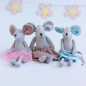 Myszka/ Mysz haftowana - maskotka, pluszak, przytulanka