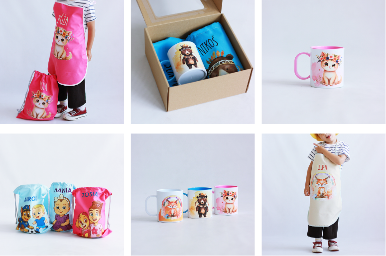 Galeria personalizowanych produktów do wyprawki przedszkolnej